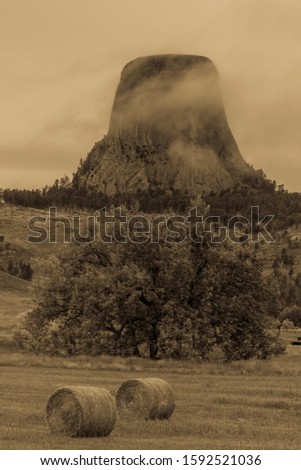 SEPTEMBER 29, 2019, Hulett, Wyoming, USA - Devils Tower National Monument location for  Close Encounters Motion Picture