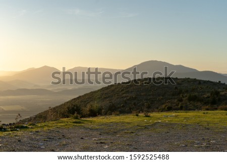 Beautiful sunset in Albanian mountains