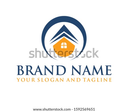 BRAND ICON LOGO ROOF REAL ESTATE HOME DESIGNS VECTOR COMPANY IDENTITY PROPERTY