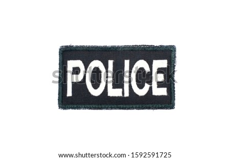 word police on white background