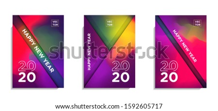 Vector Happy New Year 2020. Colorful Gradient. 
