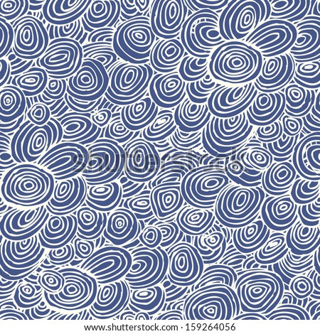 Seamless pattern with waves. Seamless wave hand-drawn pattern, waves background (seamlessly tiling). Vector illustration.