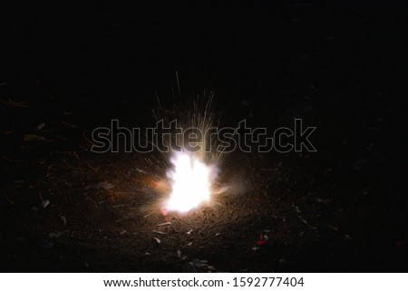 Split Second photo of firecracker explosion blast Diwali Fireworks Pollution Maharashtra India