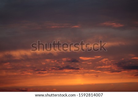 Beautiful sunset sky background. Sunset time wallpaper picture. Background colorful twilight sunset