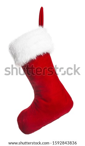 Christmas sock on white background