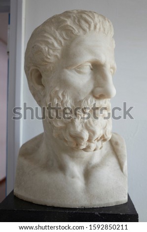                    Hippocrates statue      at Athens Greece                                       