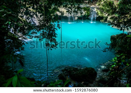 The Blue Hole in Ocho Rios Jamaica Royalty-Free Stock Photo #1592876080