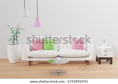 Living room Interior mockup background wall