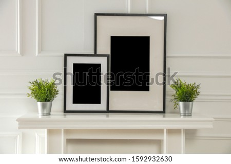 Frame of free space and white wall background of free space. 