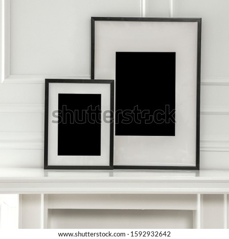 Frame of free space and white wall background of free space. 
