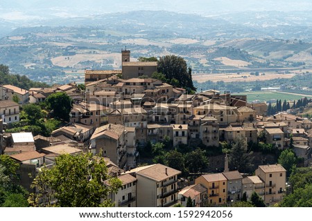 Luzzi, Cosenza, Calabria, Italy: panoramic view of the old village, in the Sila region, at summer