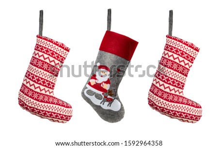 Christmas stocking isolated on white background