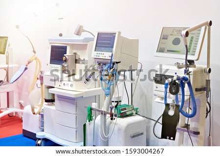 Medical ventilators on store exhibition Royalty-Free Stock Photo #1593004267