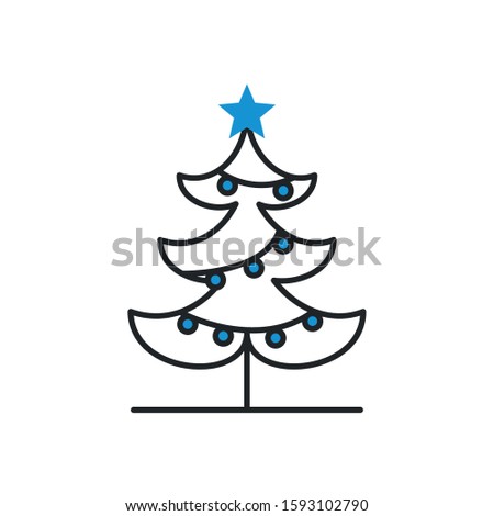 merry christmas pine tree icon vector illustration design