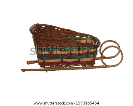 Children's toy empty sled isolated on white background       