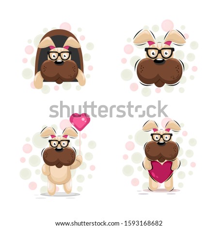 cute dog mascot cartoon design vector