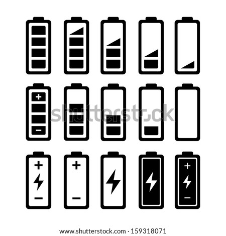 Battery Icon Set Royalty-Free Stock Photo #159318071