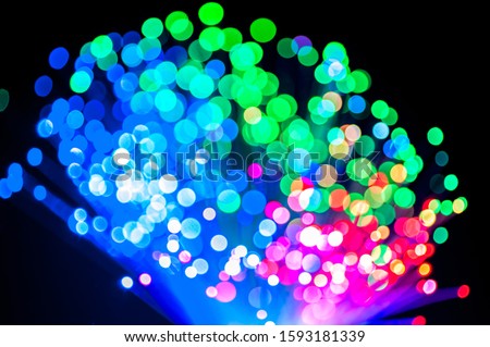 Abstract neon colorful background. Creative bokeh. Selective focus. Template for design. Space for text.