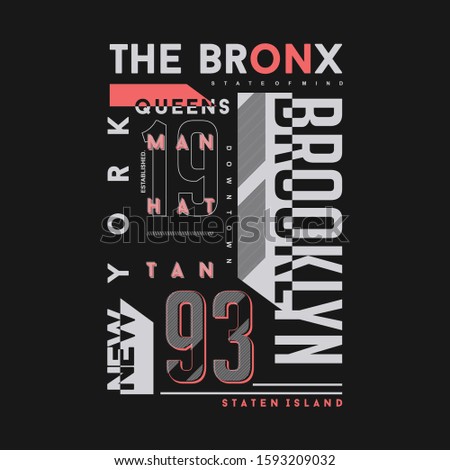 the bronx text frame graphic t shirt print