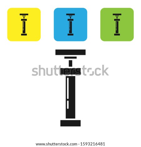 Black Car air pump icon isolated on white background. Set icons colorful square buttons. Vector Illustration