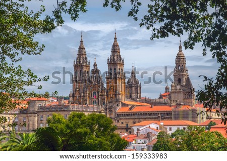 Great cathedral  of Santiago de Compostela Royalty-Free Stock Photo #159333983