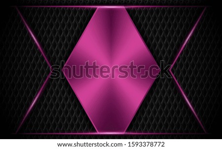 Abstract metallic purple frame layout design tech innovation concept geometric on dark background. Can use for wallpaper, poster, brochure, cover, banner, advertising, corporate