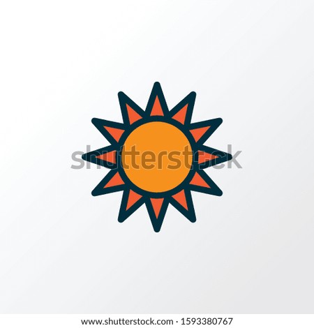 Sun icon colored line symbol. Premium quality isolated sunshine element in trendy style.