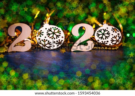 Happy new year 2020. Symbol from the number 2020. Bright background with place for text.