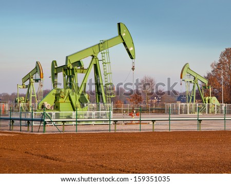 European Oil Pump Jack in Germany on a Sunny Day