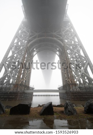 Morning fog. George Washington bridge in a foggy day