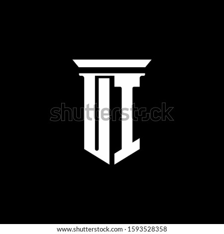 monogram logo with emblem style isolated on black background