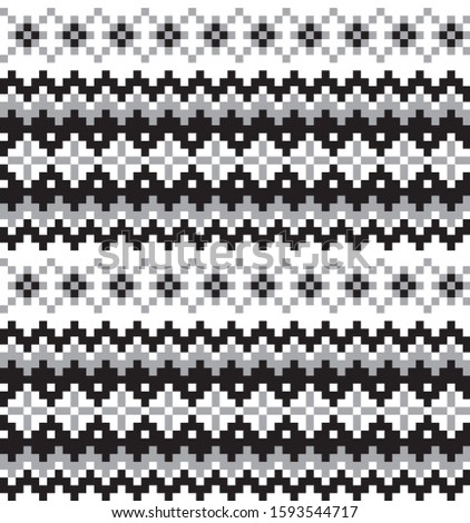 Christmas Snowflakes Fair Isle Seamless Pattern for website resources, graphics, print designs, fashion textiles, knitwear and etc.