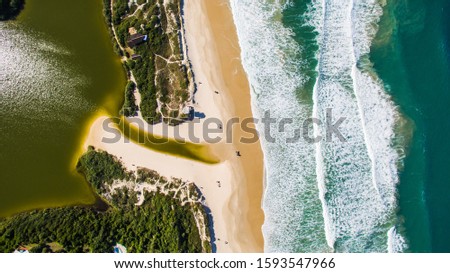 Beach of Rosa - Garopaba - Santa Catarina - Brazil - Drone Aerial Photo