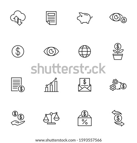 Finance vector icons - Set 1. Editable symbol illustration.