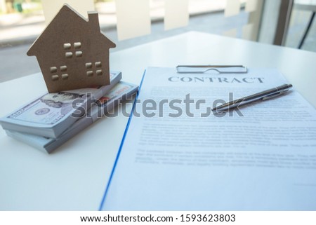 Contacting the buying or selling of real estate through a sales representative offering a contract to buy a house or apartment, condo and providing house keys for success