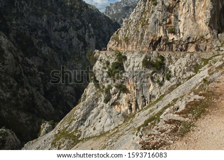 Hiking track Ruta del Cares from Poncebos to Cain in Picos de Europa in Asturia,Spain,Europe
