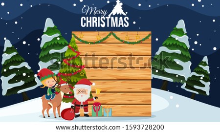 Border template with christmas theme background illustration