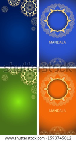 Background template with mandala designs illustration