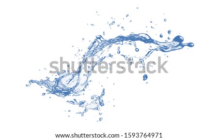 water splash isolated on white background,beautiful splashes a clean water. High resolution water splashes, isolated on black background. blue water splash isolated on white background. Royalty-Free Stock Photo #1593764971