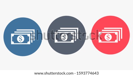 Money bill isolated on white background. Vector illustration. Eps 10.
Dollar icon. Cash concept. Vector illustration.