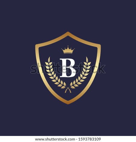 letter b logo design, Creative Shield Concept Logo Design Template