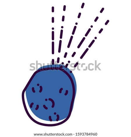 Space theme outline icon: meteorite. Vector illustration.