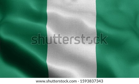 Close up waving flag of Nigeria