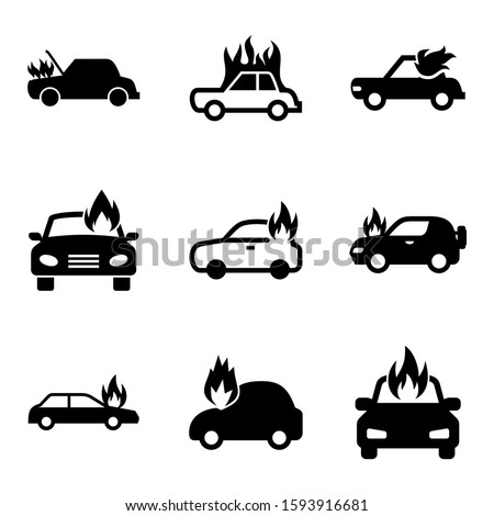 fire car icon isolated sign symbol vector illustration - Collection of high quality black style vector icons
