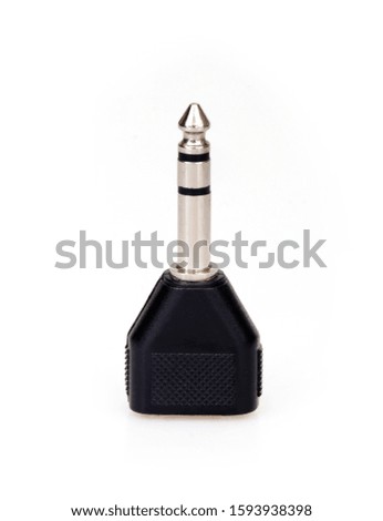 Two-way jack adapter isolated on white background
