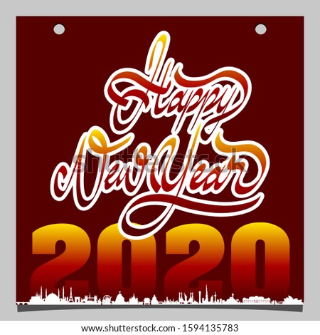 Illustration of design for decorating the 2020 new year celebration - vector