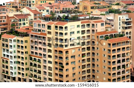 Background buildings of the Fontvielle district of Monte Carlo, Monaco