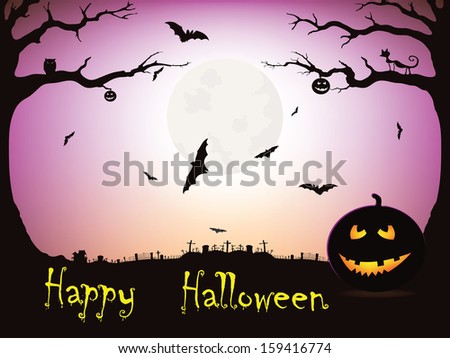 Happy Halloween vector illustration.