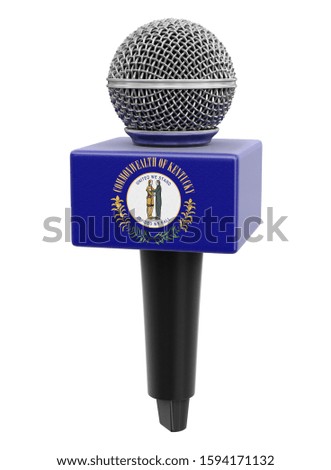 3d illustration. Microphone and Kentucky flag. Image with clipping path