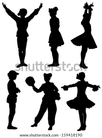 Collection of silhouettes of people 